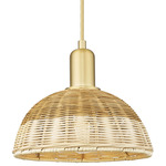 Natural Ballston Dome 716 Pendant - Satin Gold / Natural Duo Fiber