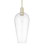 Chelsea Stem Pendant - Antique Brass / Clear