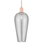 Chelsea Stem Pendant - Antique Copper / Light Smoke