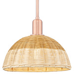Natural Ballston Dome 716 Stem Pendant - Antique Copper / Natural Duo Fiber