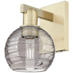 Athens Arcadia Deco Swirl Wall Sconce - Antique Brass / Light Smoke