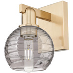 Athens Arcadia Deco Swirl Wall Sconce - Champagne Bronze / Light Smoke