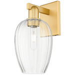 Preston Flute Wall Sconce - Satin Gold / Clear