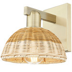 Natural Ballston Dome 716 Wall Sconce - Antique Brass / Natural Duo Fiber