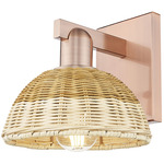 Natural Ballston Dome 716 Wall Sconce - Antique Copper / Natural Duo Fiber