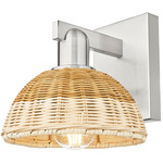 Natural Ballston Dome 716 Wall Sconce - Brushed Satin Nickel / Natural Duo Fiber