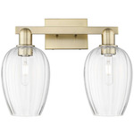 Preston Flute Bathroom Vanity Light - Antique Brass / Clear