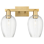 Preston Flute Bathroom Vanity Light - Brushed Brass / Clear