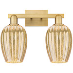 Preston Flute Bathroom Vanity Light - Brushed Brass / Mercury