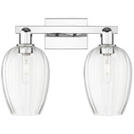 Preston Flute Bathroom Vanity Light - Polished Chrome / Clear