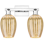 Preston Flute Bathroom Vanity Light - Polished Chrome / Mercury