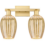 Preston Flute Bathroom Vanity Light - Satin Gold / Mercury