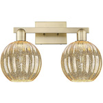 Preston Globe Bathroom Vanity Light - Antique Brass / Mercury