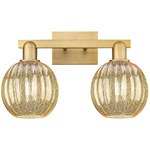 Preston Globe Bathroom Vanity Light - Brushed Brass / Mercury