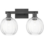 Preston Globe Bathroom Vanity Light - Matte Black / Clear