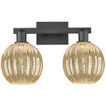 Preston Globe Bathroom Vanity Light - Matte Black / Mercury