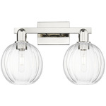Preston Globe Bathroom Vanity Light - Polished Nickel / Clear