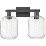 Preston Jar Bathroom Vanity Light - Matte Black / Clear