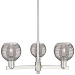 Athens Arcadia Deco Swirl Small Chandelier - Satin Nickel / Light Smoke Athens Arcadia Deco Swirl Small Chandelier - Satin Nickel / Light Smoke