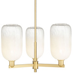 Brookhaven Cloche Chandelier - Satin Gold / Brookhaven Opal