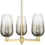 Brookhaven Flute 3LT Chandelier - Satin Gold / Brookhaven Slate