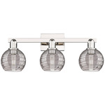 Athens Deco Swirl Bathroom Vanity Light - Polished Nickel / Light Smoke