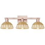 Natural Ballston Dome 716 Bathroom Vanity Light - Antique Copper / Natural Duo Fiber