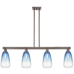 Brookhaven Almond Linear Pendant - Oil Rubbed Bronze / Brookhaven Sapphire