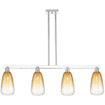 Brookhaven Almond Linear Pendant - Polished Chrome / Brookhaven Amber