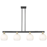 Brookhaven Globe Linear Pendant - Black / Antique Brass / Brookhaven Opal