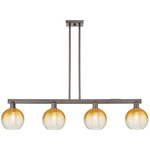 Brookhaven Globe Linear Pendant - Oil Rubbed Bronze / Brookhaven Amber