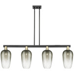 Brookhaven Flute Linear Pendant - Black / Antique Brass / Brookhaven Slate