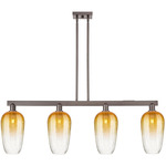 Brookhaven Flute Linear Pendant - Oil Rubbed Bronze / Brookhaven Amber