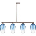 Brookhaven Flute Linear Pendant - Oil Rubbed Bronze / Brookhaven Sapphire