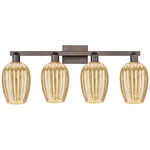 Preston Flute Bathroom Vanity Light - Oil Rubbed Bronze / Mercury