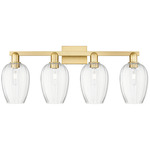 Preston Flute Bathroom Vanity Light - Satin Gold / Clear