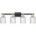 Bridal Veil 716 Bathroom Vanity Light - Black / Antique Brass / Seedy