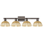 Natural Ballston Dome 716 Bathroom Vanity Light - Oil Rubbed Bronze / Natural Duo Fiber