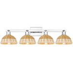 Natural Ballston Dome 716 Bathroom Vanity Light - Polished Chrome / Natural Duo Fiber