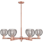 Athens Arcadia Deco Swirl Large Chandelier - Antique Copper / Light Smoke