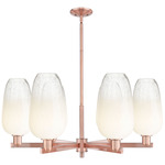 Brookhaven Flute 6LT Chandelier - Antique Copper / Brookhaven Opal