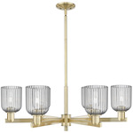 Bridal Veil 716 6-Light Chandelier - Antique Brass / Light Smoke