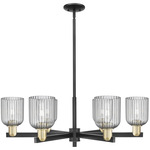 Bridal Veil 716 6-Light Chandelier - Black Antique Brass / Light Smoke