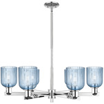 Bridal Veil 716 6-Light Chandelier - Polished Chrome / Blue
