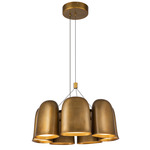 Bell Chandelier - Vintage Brass / Frosted