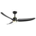 Hugo LED Color-Select Indoor / Outdoor Ceiling Fan - Brushed Gold / Matte Black