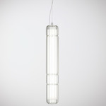 Stacking Vertical Pendant - Matte White / Anodized Aluminum / Transparent