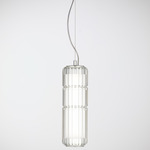Stacking Vertical Pendant - Matte White / Anodized Aluminum / Transparent