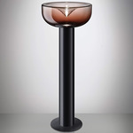 Aella Floor Lamp - Matte Black / Shaded Burgundy