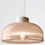 Aella S Pendant - Matte White / Shaded Pink